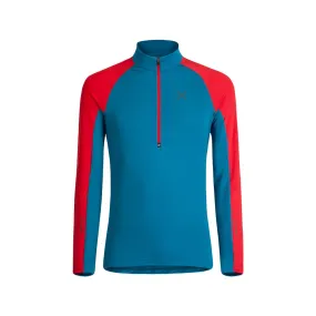 Montura - Run Soft Zip Maglia Fleece Pullover Men blu ottanio rosso