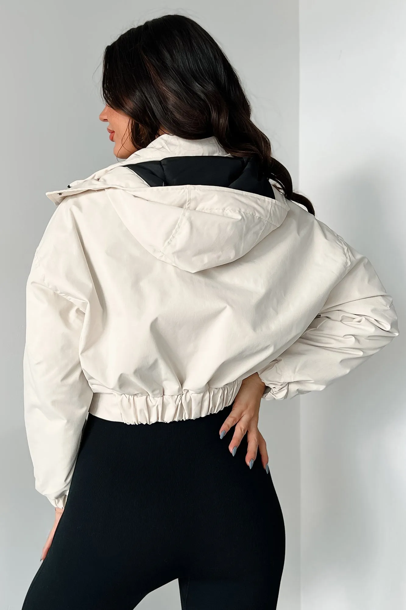 My New Normal Hooded Crop Jacket (Cream)