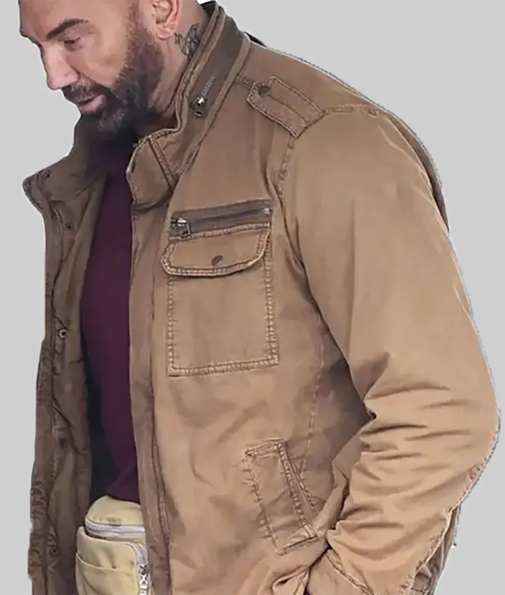 My Spy The Eternal City Dave Bautista (JJ) Brown Jacket | TLC UK