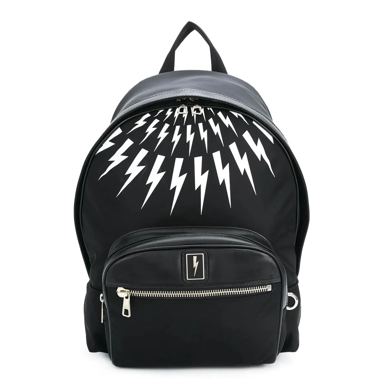 Neil Barrett Black Thunderbolt Print Backpack