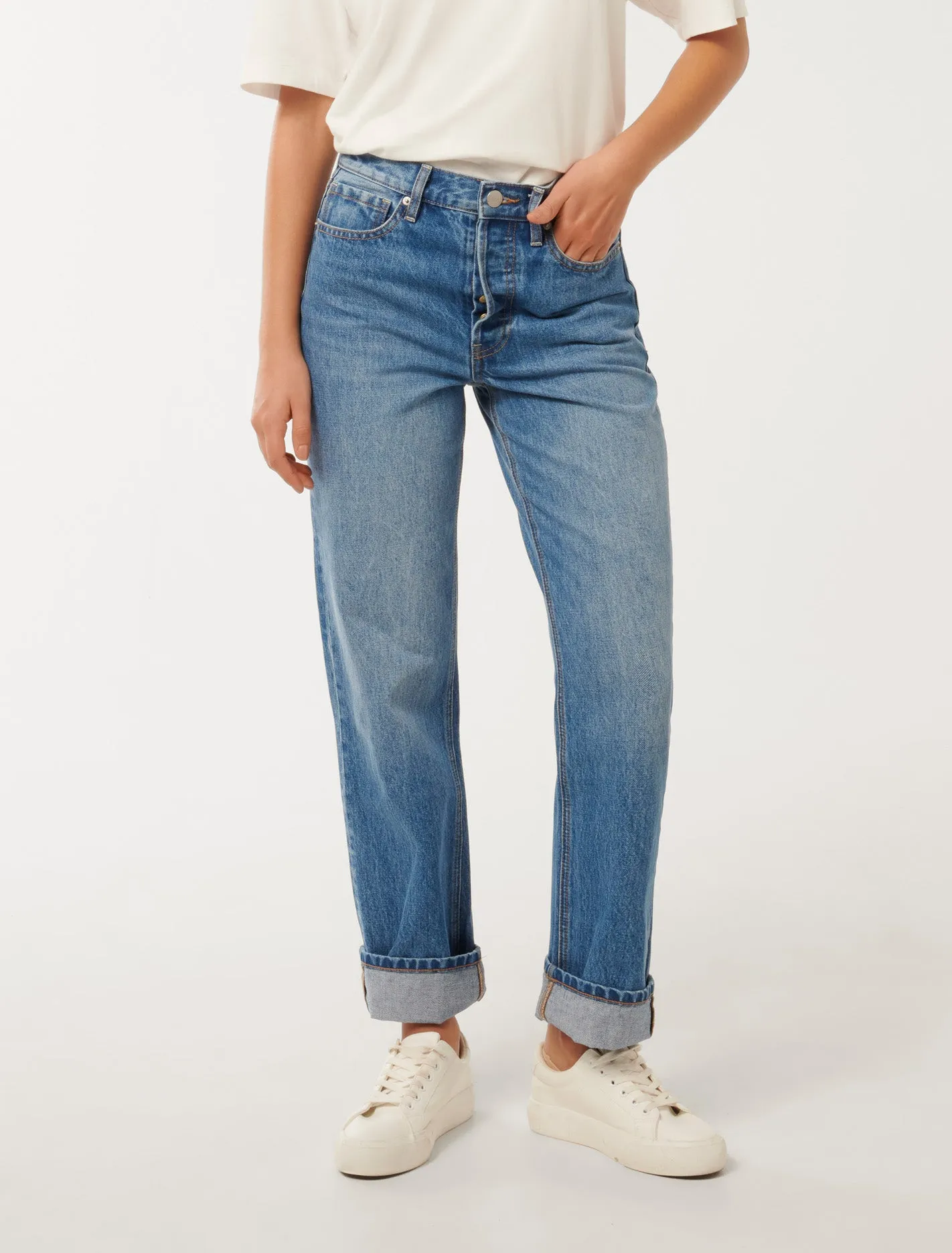 Nicole Turn-Up Straight Jeans