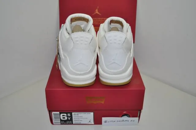 Nike air jordan 4 Retro White X Levi's GS 6.5 US 6 UK 39 EU