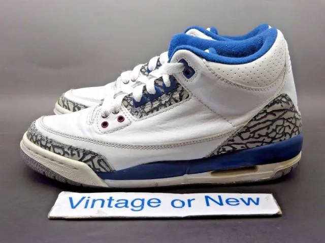 Nike Air Jordan III 3 True Blue Retro BG 2001 sz 5.5Y