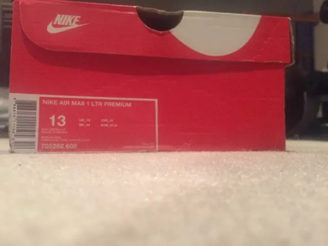 Nike Air max 1 LTR Premium Gym Red/Black sz.13