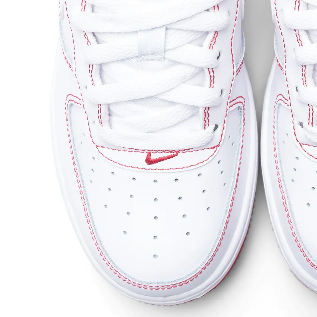 Nike Big Kids Air Force 1 (white / white-university red)