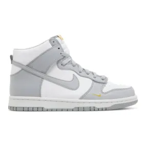 Nike dunk high next nature gs (wolf grey marigold/ wolf grey/ wolf grey/ white) big kids 3.5y-7y fd9