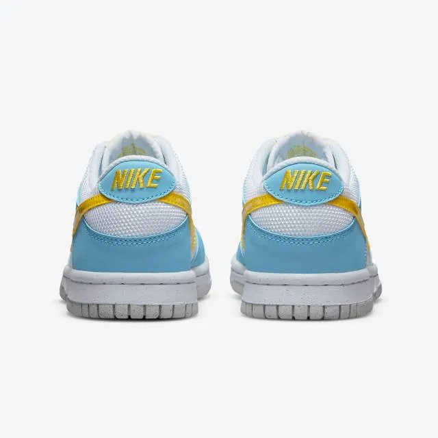 Nike dunk low next nature gs (homer/ blue chill/ white/ grey fog/ yellow strike) big kids 3.5y-7y dx