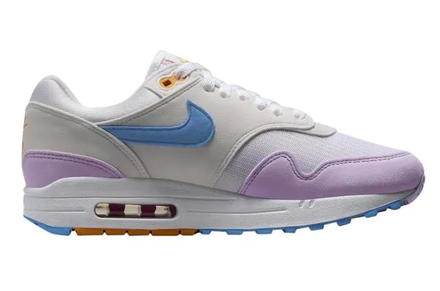 Nike women's air max 1 (mismatched swoosh/ white/ alchemy pink/ photo blue/ sundial/ lilac bloom) sizes 5-12 hf5071-100