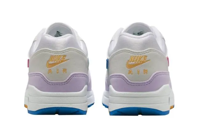 Nike women's air max 1 (mismatched swoosh/ white/ alchemy pink/ photo blue/ sundial/ lilac bloom) sizes 5-12 hf5071-100