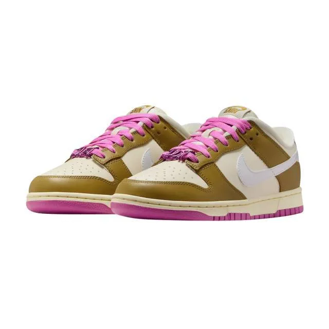 Nike women's dunk low (just do it bronzine playful pink/ bronzine/ coconut milk/ playful pink) sizes 5-12 fd8683-700