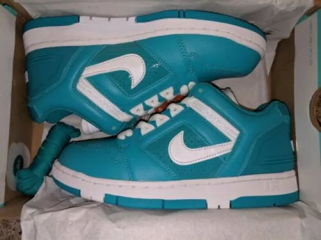 Nike x Supreme SB Air Force 2 Low Teal Emerald Blue AF2 ...