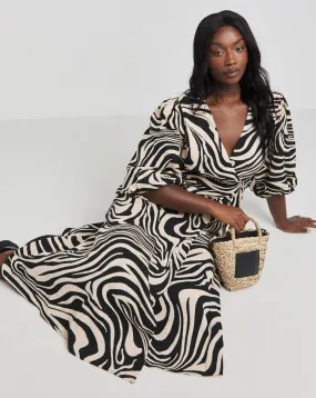 Nobody's Child Black Swirl Print Regan Wrap Midi Dress | Simply Be