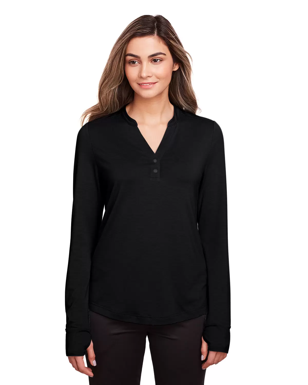 North End NE400W Ladies' Jaq Snap-Up Stretch Performance Pullover SKU: NE400W