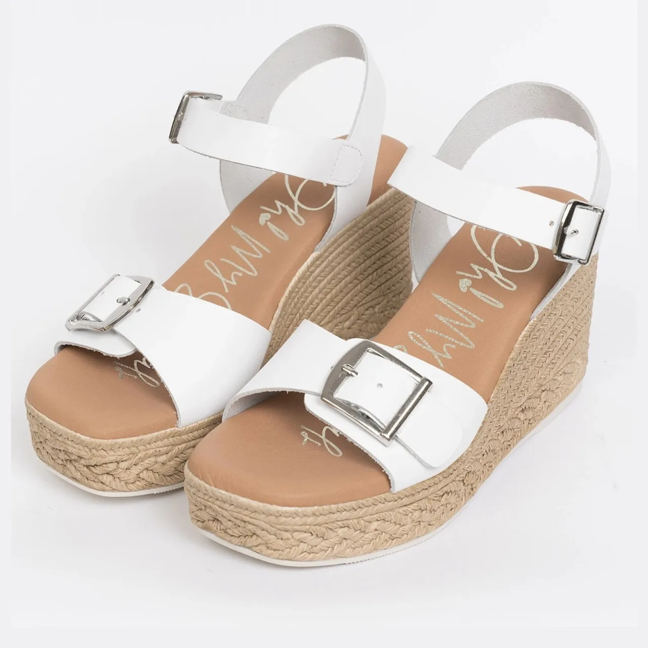 Oh My Sandals 5459 White Wedge Sandal