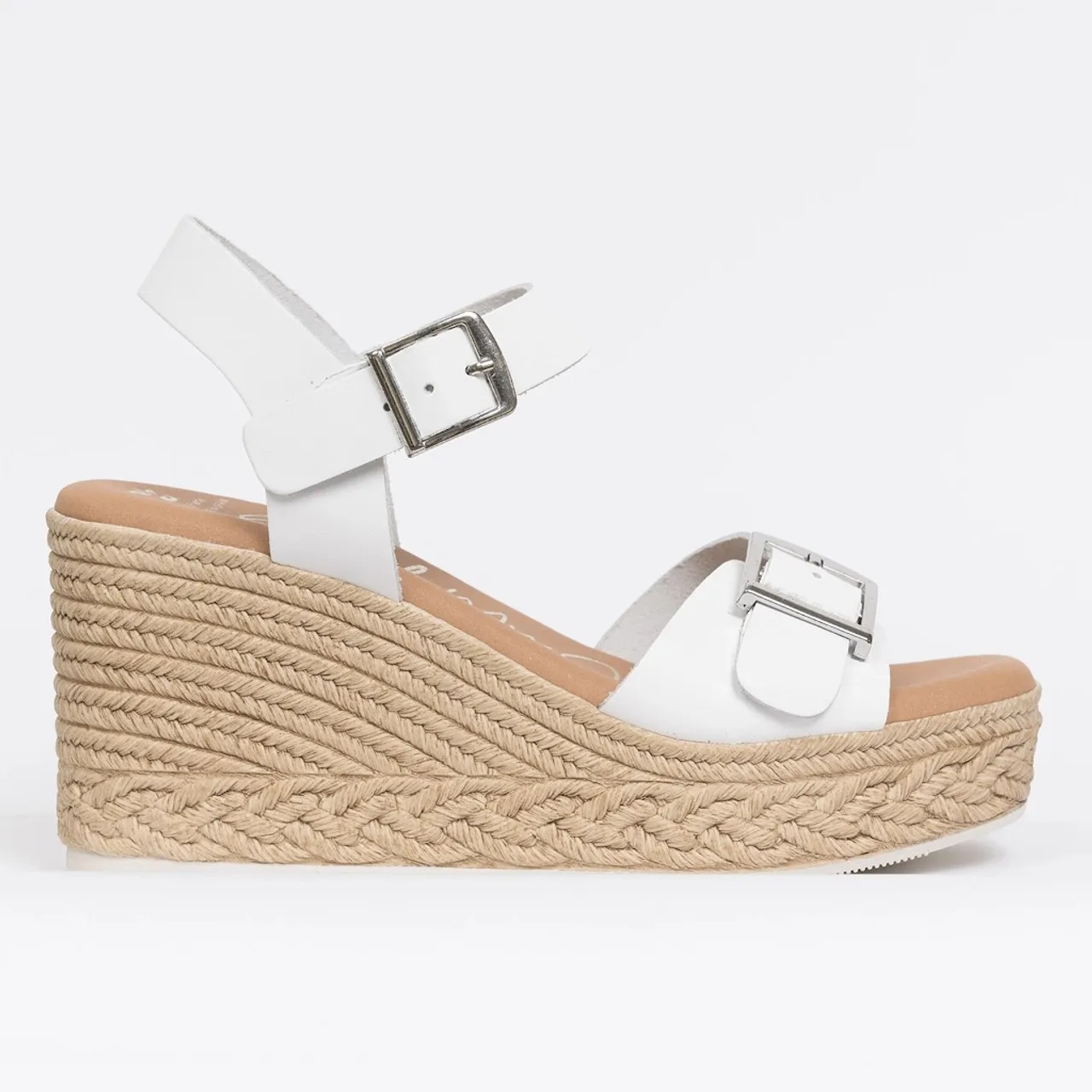 Oh My Sandals 5459 White Wedge Sandal