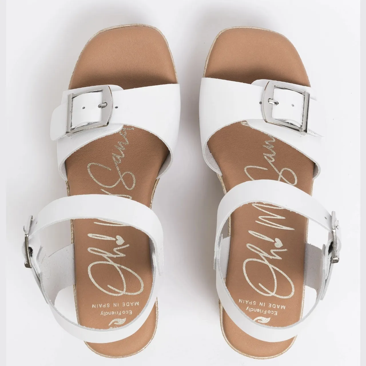 Oh My Sandals 5459 White Wedge Sandal