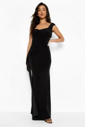 One Shoulder Wrap Detail Maxi Dress