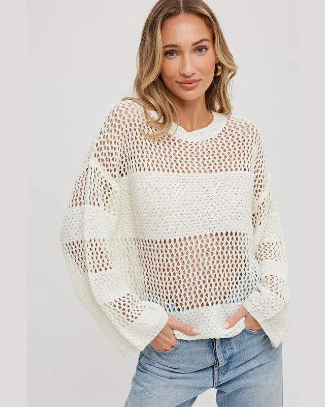 Open Knit Sweater Pullover