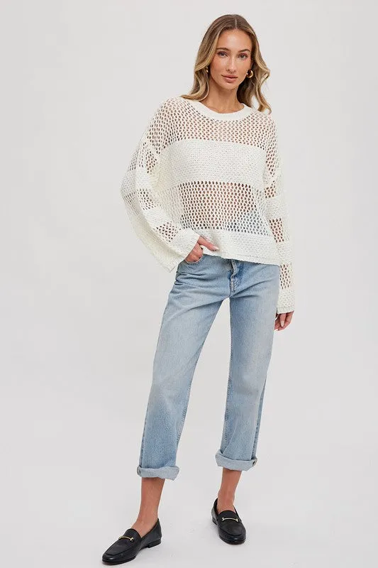 Open Knit Sweater Pullover