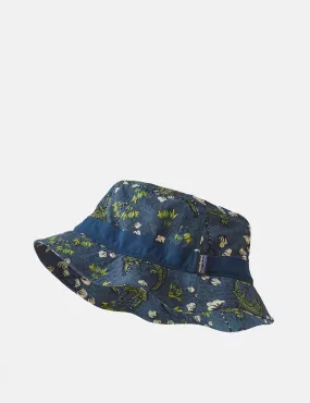 Patagonia Wavefarer Bucket Hat (Cotton Ball Gators) - Dolomite Blue