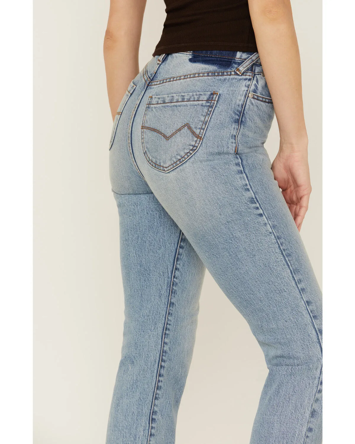 Product Name:  Cleo + Wolf Women's Exposed Button Fly Slim Straight Denim Jeans