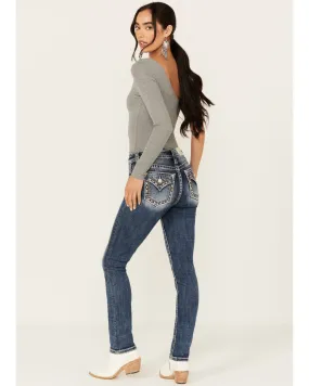 Product Name:  Miss Me Women's Dark Wash Mid Rise Skinny Stretch Denim Jeans