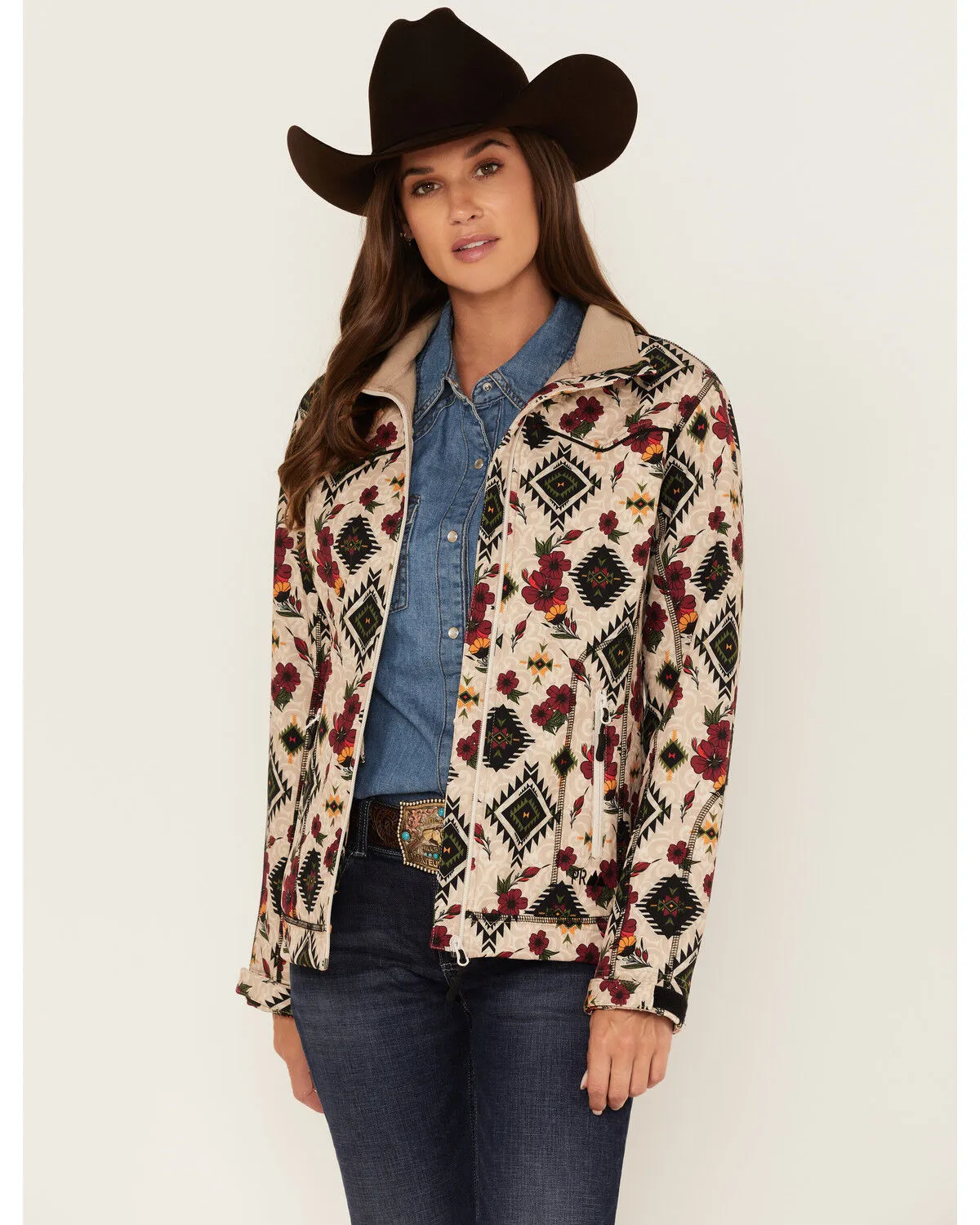 Product Name:  Powder River Outfitters Women's Floral Southwestern Print Softshell Jacket