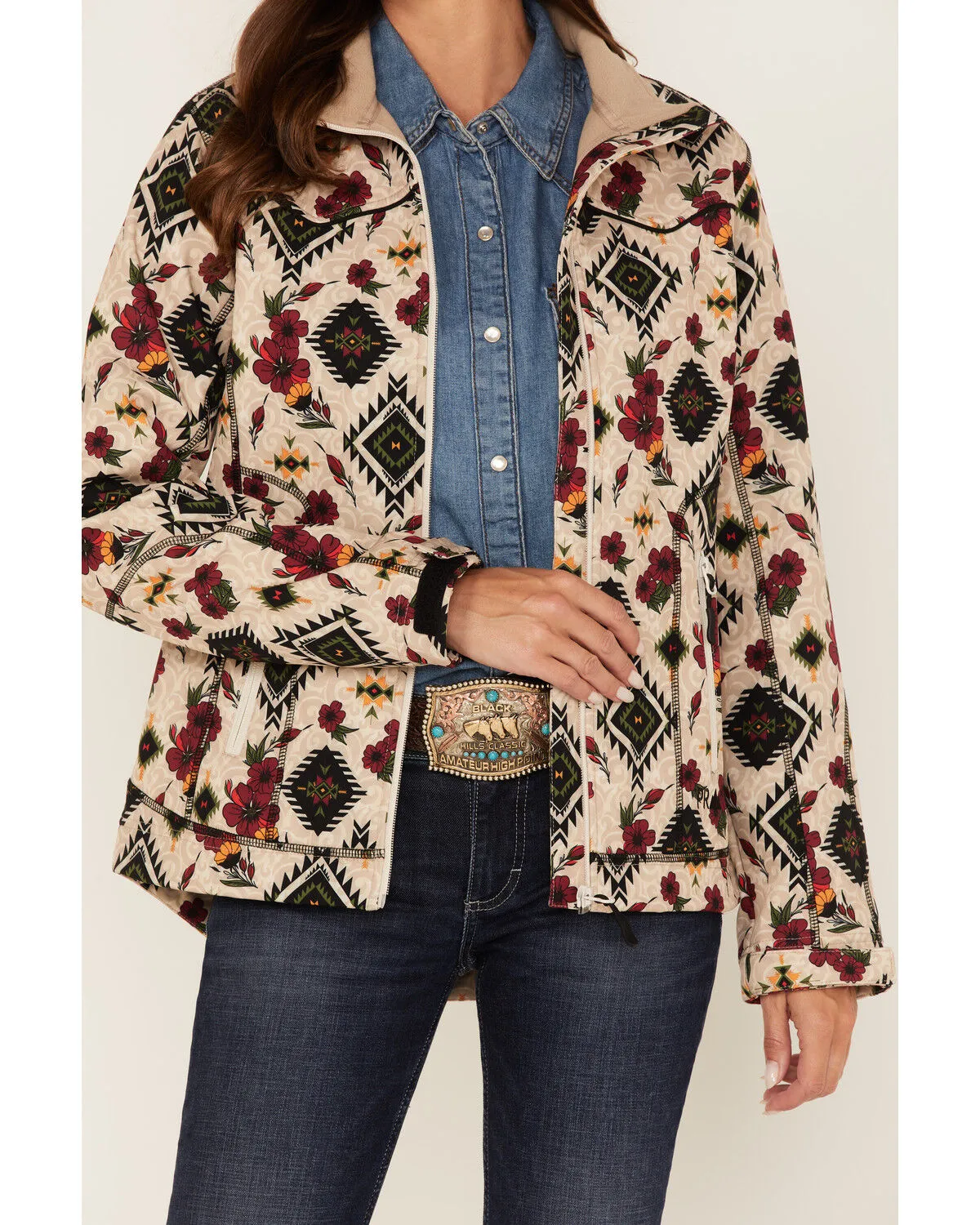 Product Name:  Powder River Outfitters Women's Floral Southwestern Print Softshell Jacket