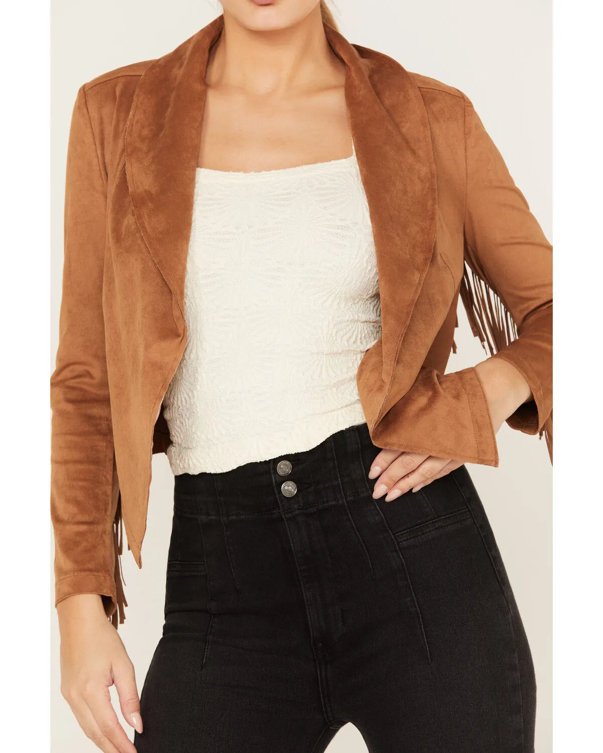 Product Name:  Shyanne Women's Crop Fringe Faux Suede Jacket