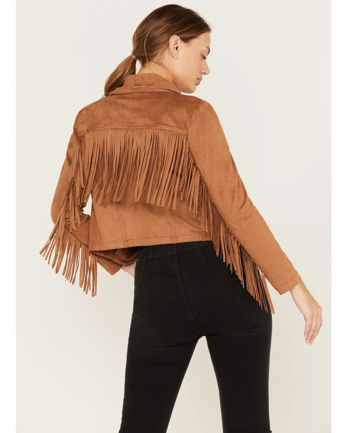 Product Name:  Shyanne Women's Crop Fringe Faux Suede Jacket