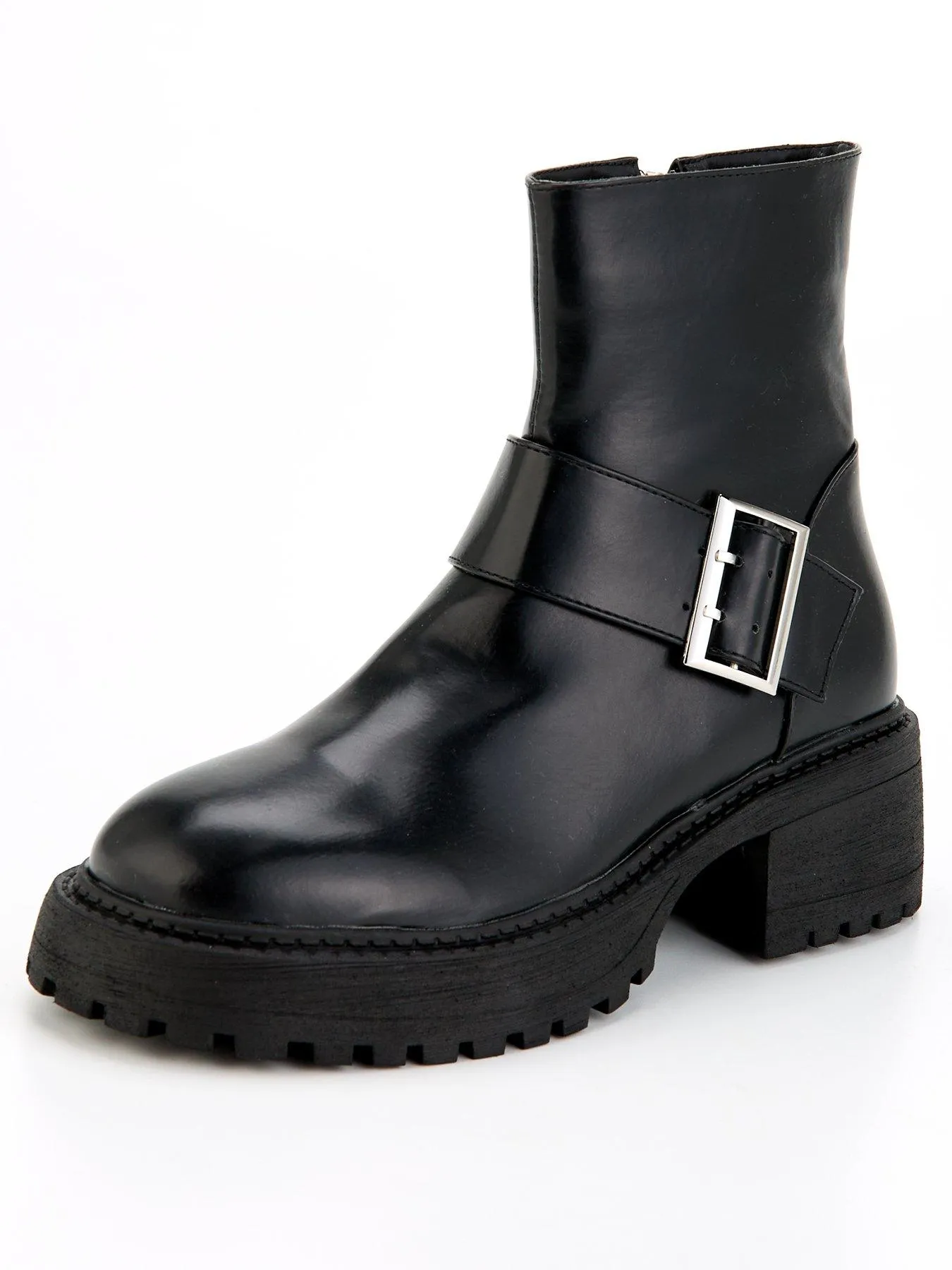 Raid Apple Buckle Ankle Boot - Black