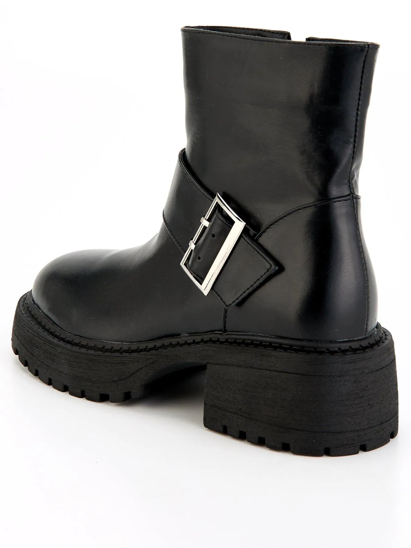 Raid Apple Buckle Ankle Boot - Black