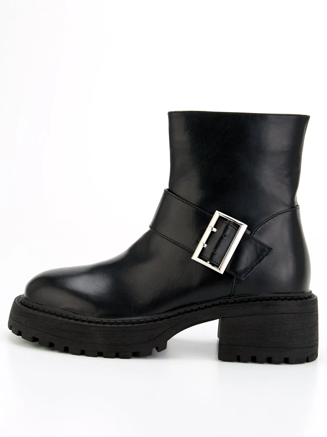 Raid Apple Buckle Ankle Boot - Black