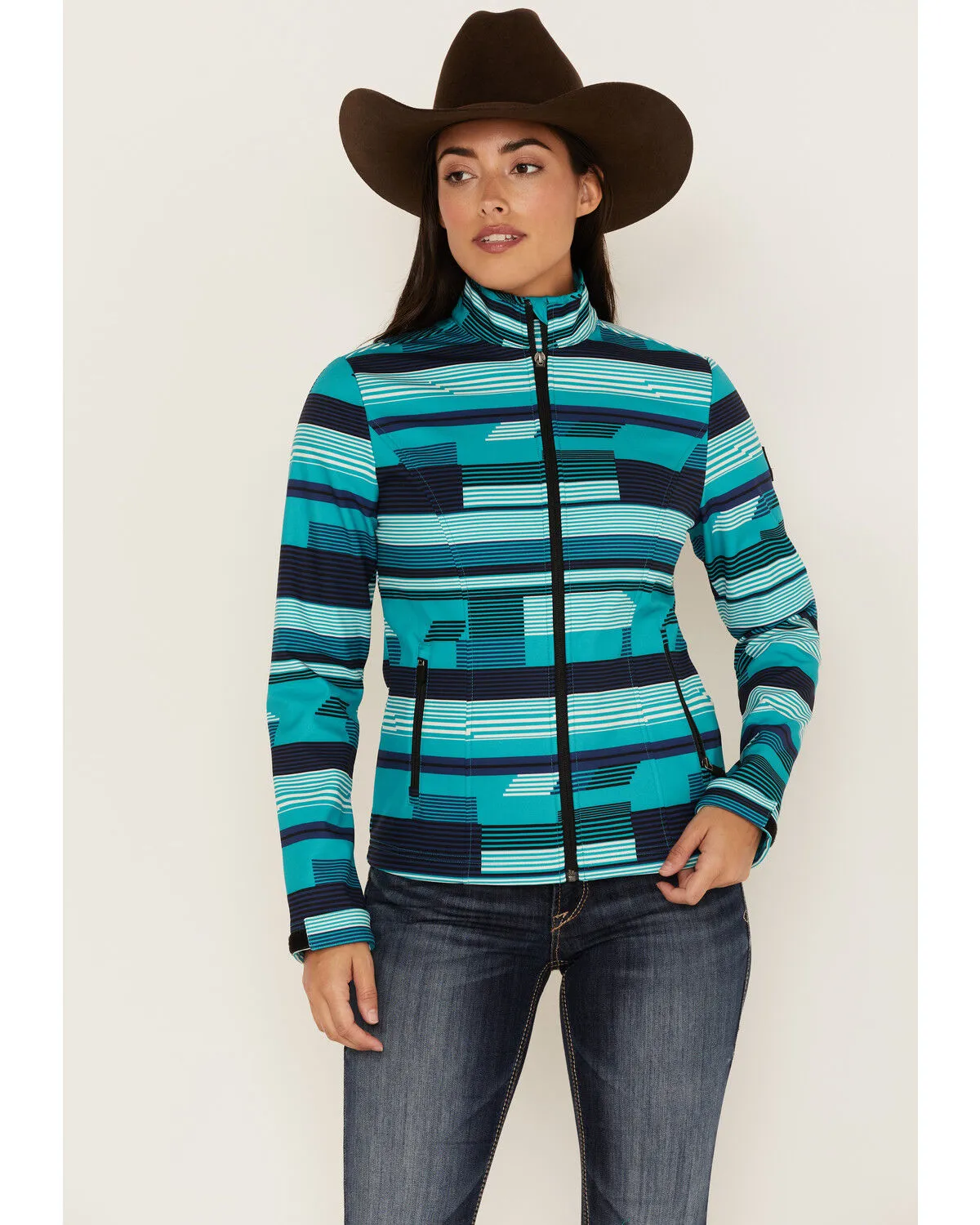 RANK 45® Women's Abstract Striped Softshell Jacket