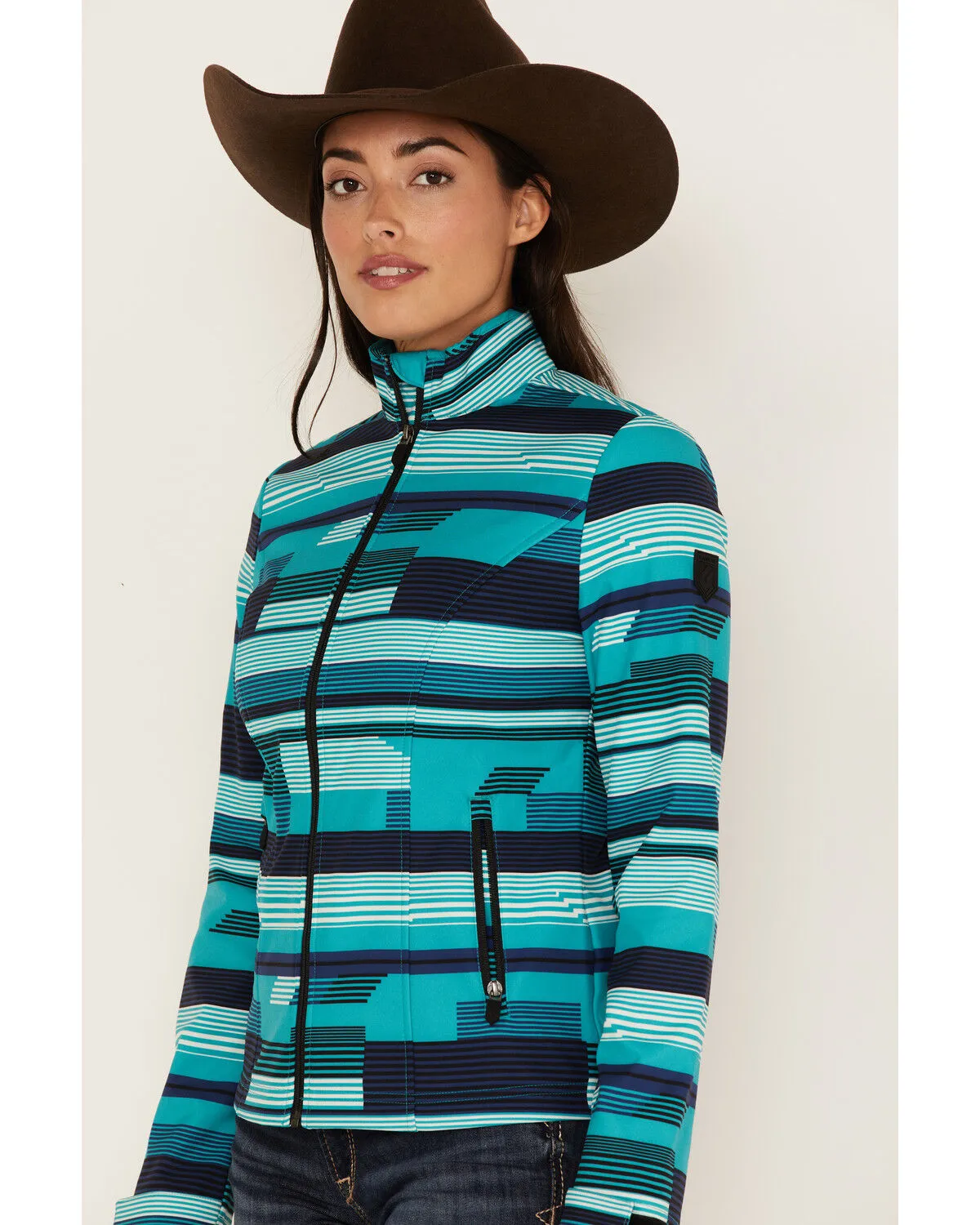 RANK 45® Women's Abstract Striped Softshell Jacket