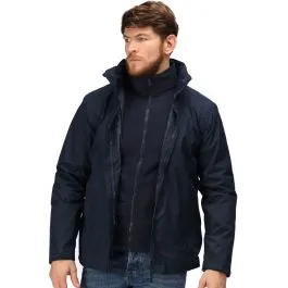 Regatta Mens Classic 3 in 1 Waterproof Jacket TRA150 Navy