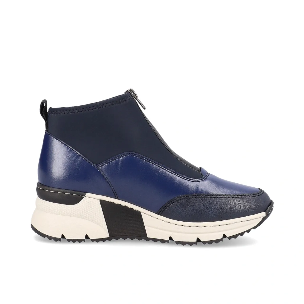 Rieker N6352-14 Navy & White Wedge Ankle Boot