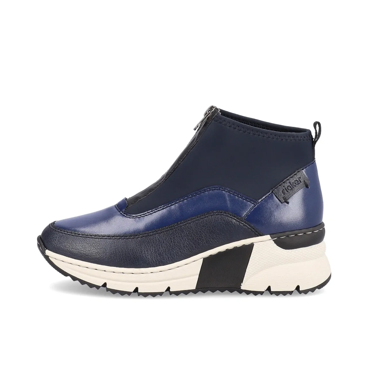 Rieker N6352-14 Navy & White Wedge Ankle Boot