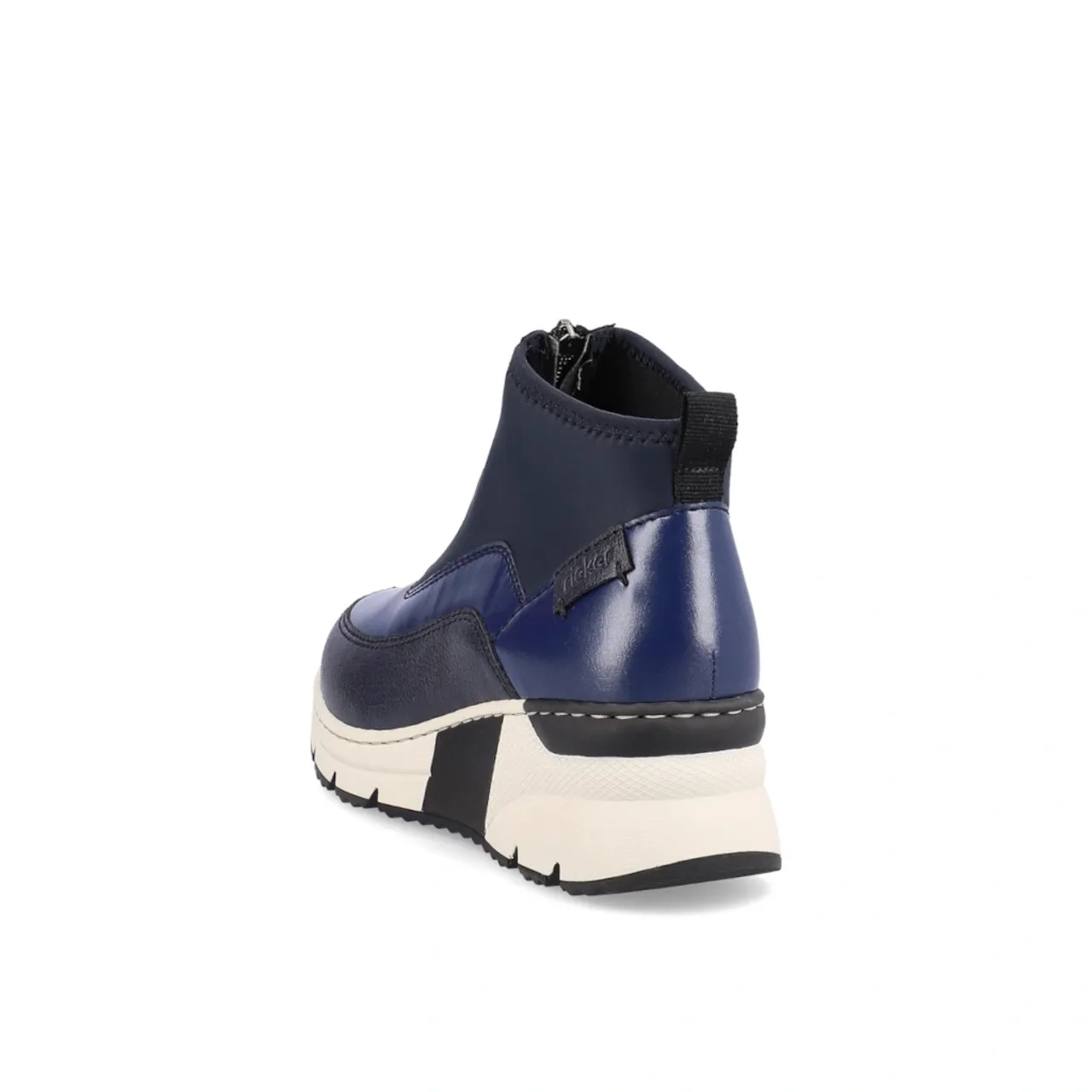 Rieker N6352-14 Navy & White Wedge Ankle Boot