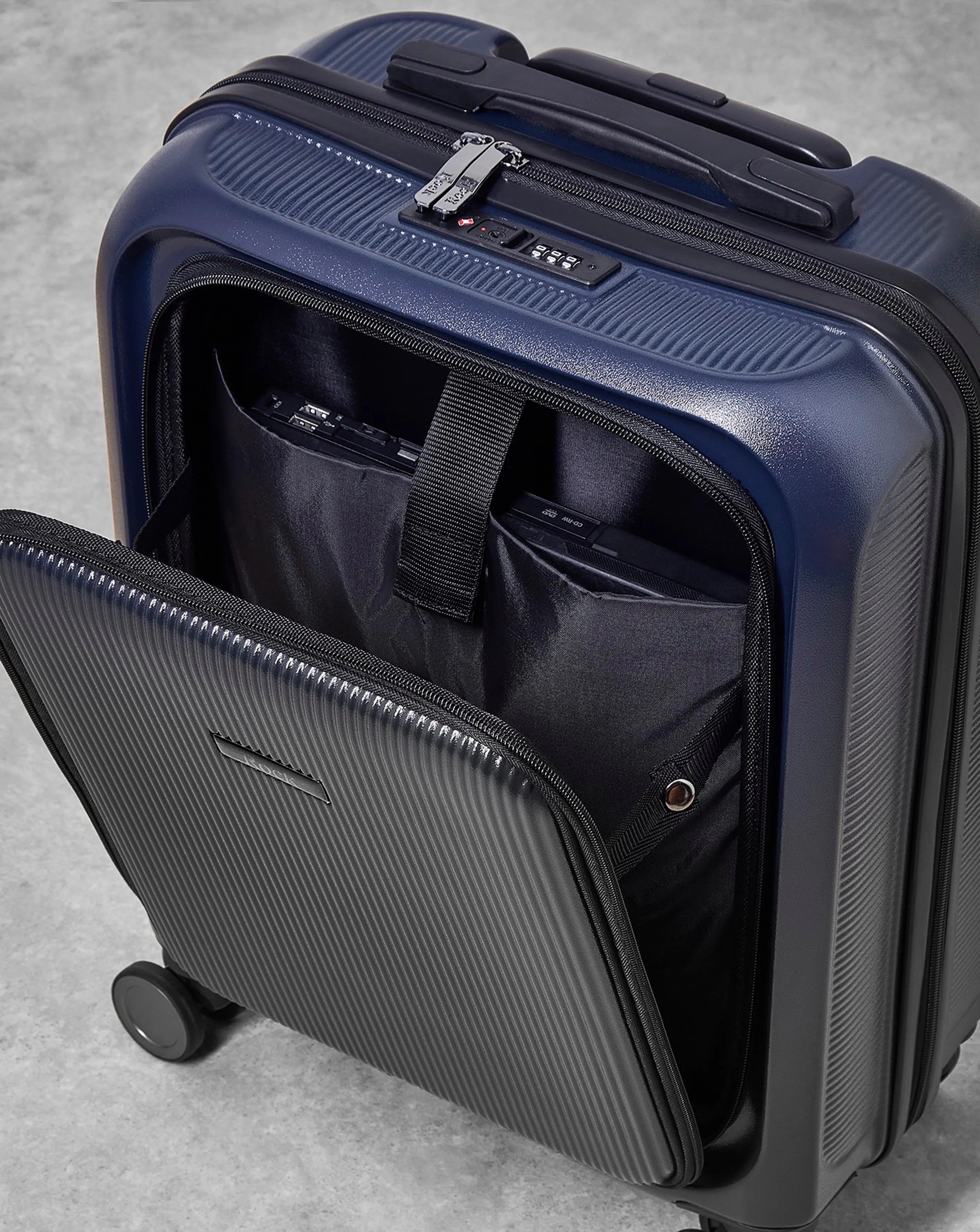 Rock Austin Navy Large Suitcase | Simply Be