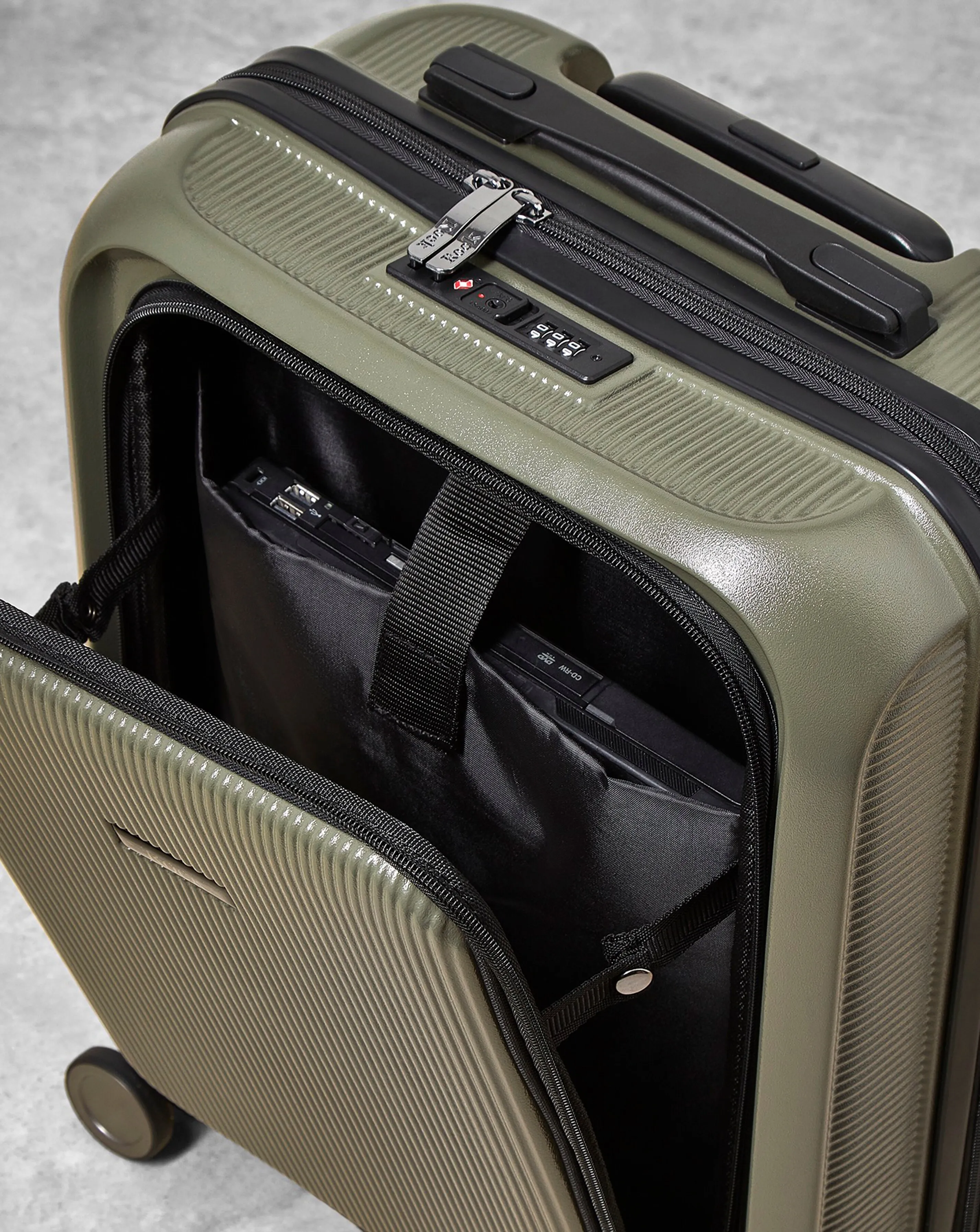 Rock Austin Olive Green Medium Suitcase | Simply Be