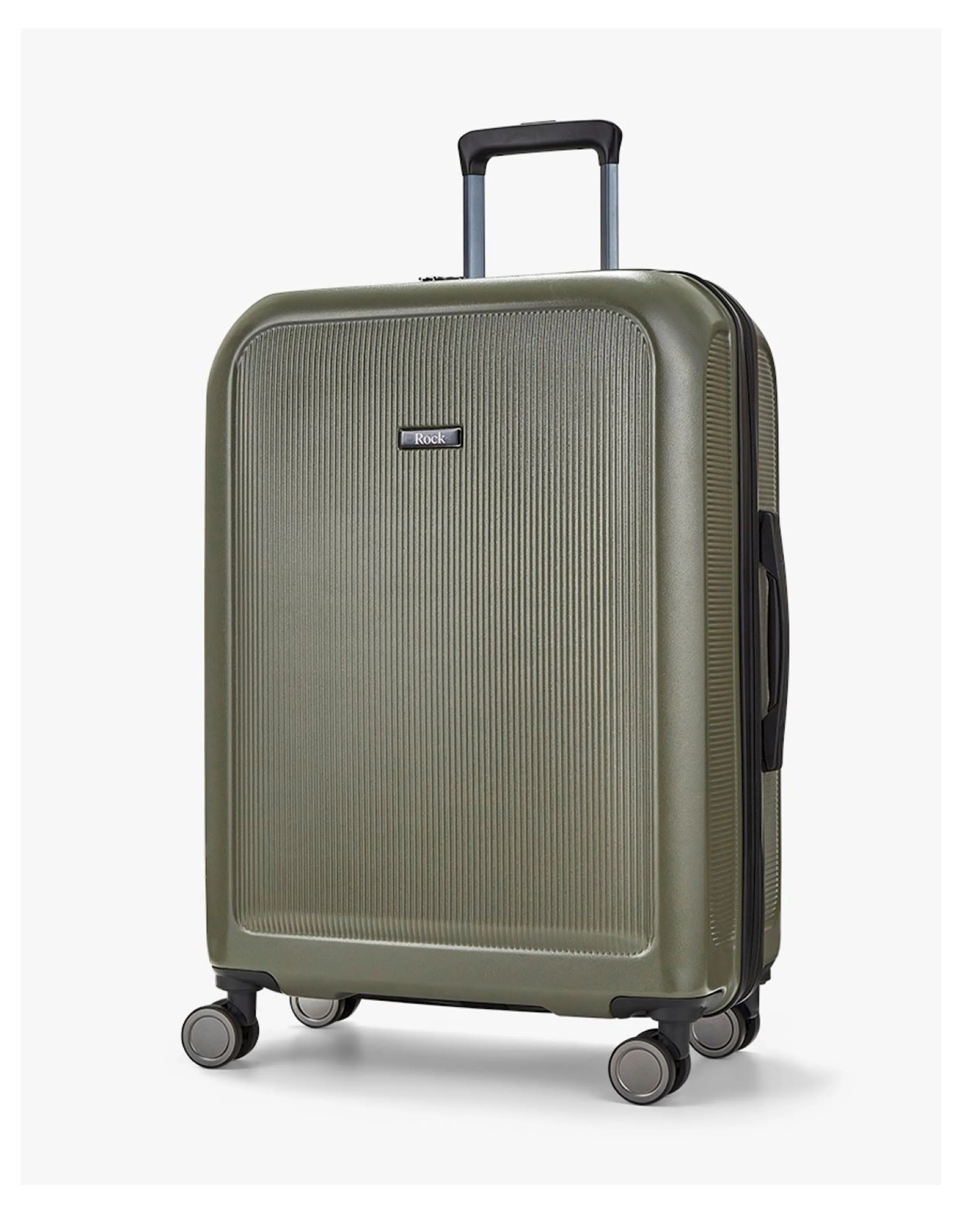 Rock Austin Olive Green Medium Suitcase | Simply Be