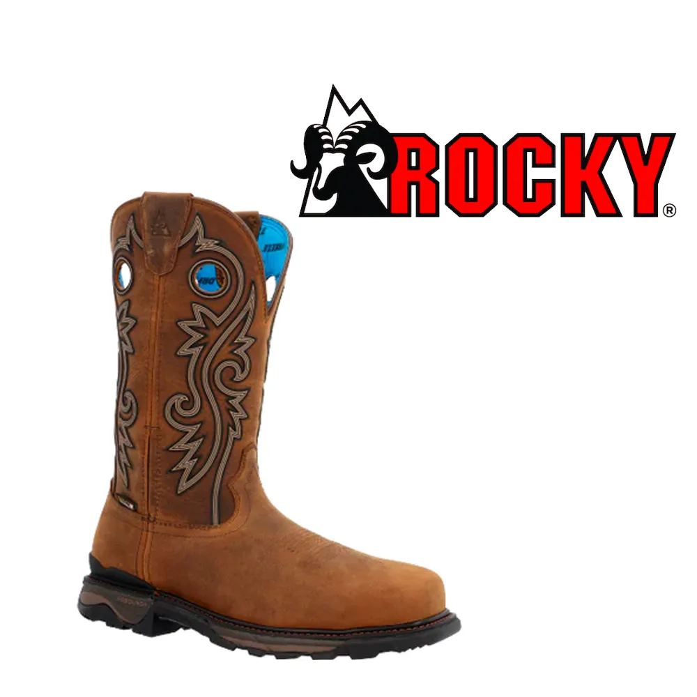 ROCKY Men's Carbon 6 Inch Carbon Toe Waterproof Pull-On Western Boot RKW0376