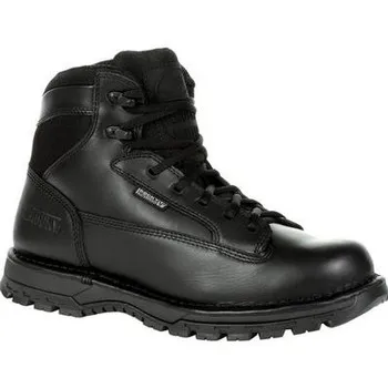 Rocky Portland 6" Black Side Zip Waterproof Public Service Boot