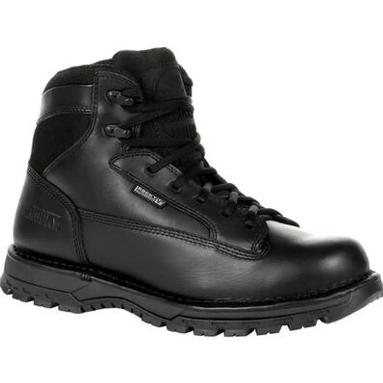 Rocky Portland 6" Black Side Zip Waterproof Public Service Boot