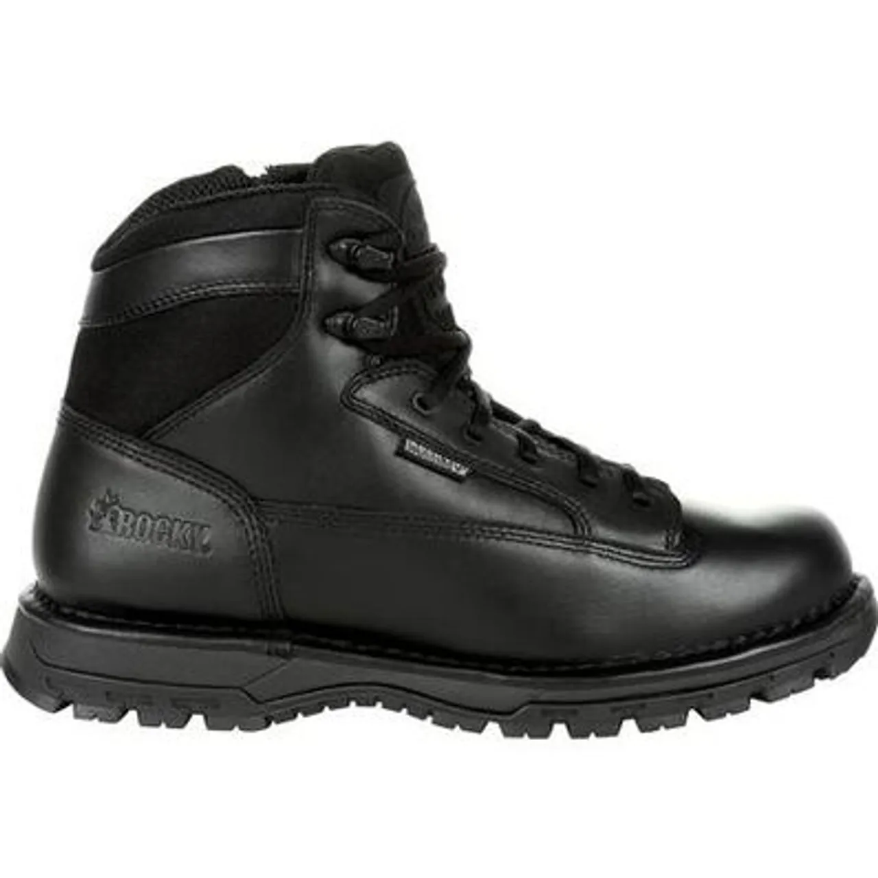 Rocky Portland 6" Black Side Zip Waterproof Public Service Boot