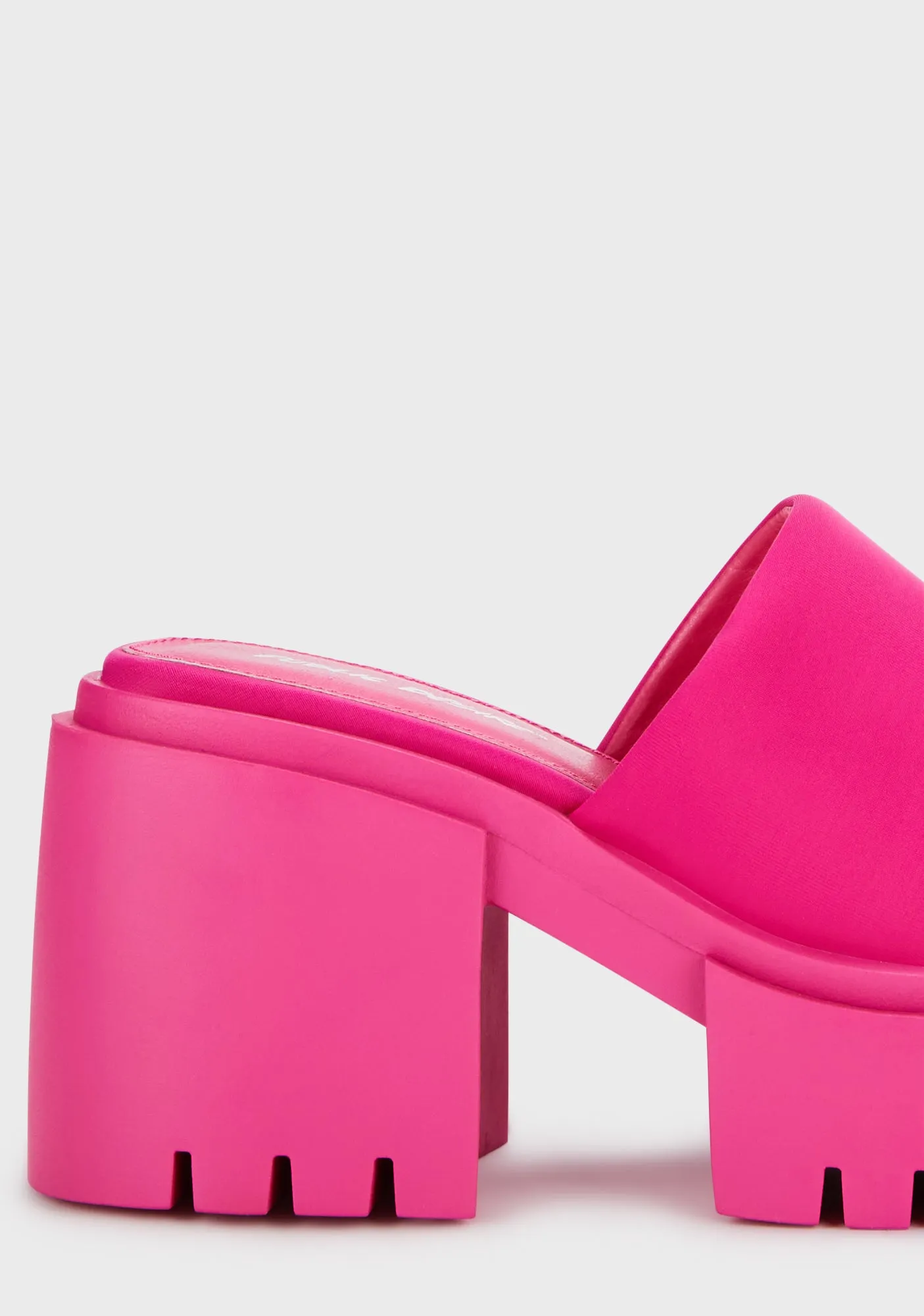 Sabeena Chunky Mule Round Toe Sandals - Pink-