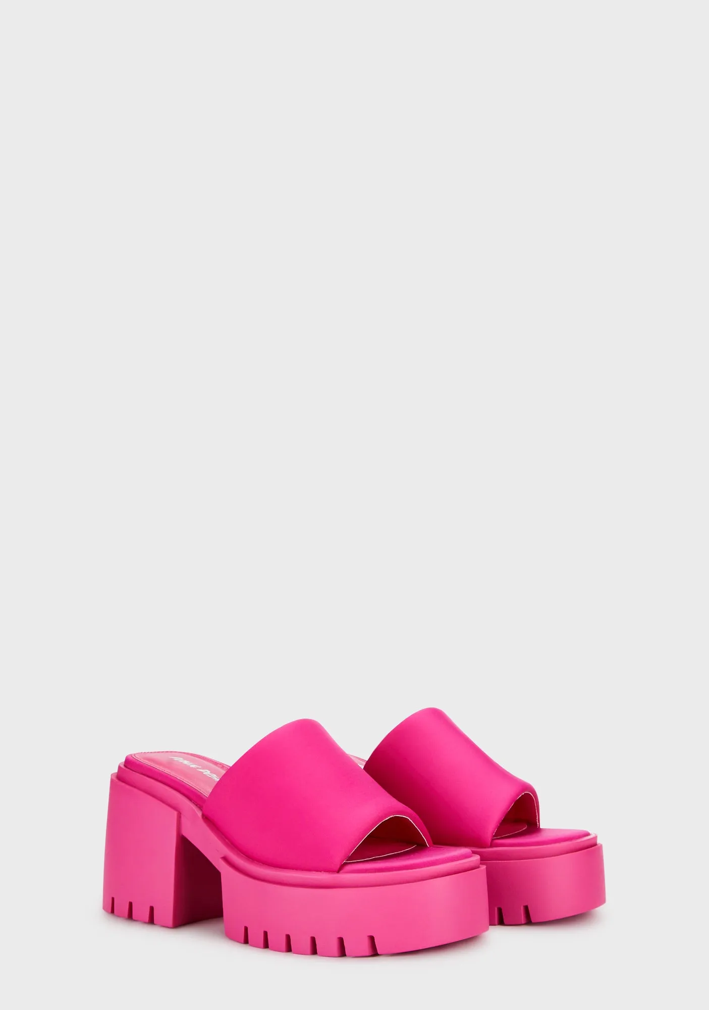 Sabeena Chunky Mule Round Toe Sandals - Pink-