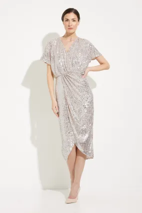 Sequined V-neck Wrap Dress Style 231760