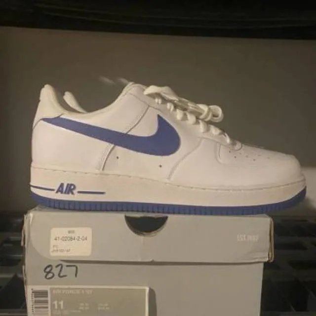 Size 11 - Nike Air Force 1 ‘07 White Varsity Royal Blu...